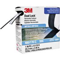 Dual Lock Reclosable Fastener, Self-Mating, 4.9 yds x 1", Adhesive, Black Equipex