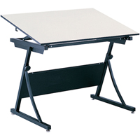 PlanMaster Height-Adjustable Drafting Table, 43" W x 29-1/2" - 37-1/2" H, Black Equipex