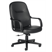 Fauteuil de bureau, Cuir, Noir Equipex