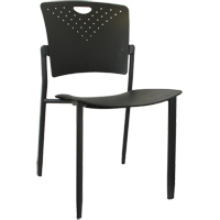 MaxX StaxX Stackable Chairs, Polypropylene, 17-1/4" High, 275 lbs. Capacity, Black Equipex