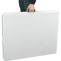 Fold-in-Half Table, Rectangular, 72" L x 30" W, Polyethylene, White Equipex