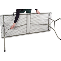 Fold-in-Half Table, Rectangular, 72" L x 30" W, Polyethylene, White Equipex