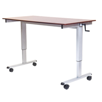 Postes de travail ajustables pour travail assis et debout , , 48-1/2" h x 48" la x 32-1/2" p, Noyer Equipex
