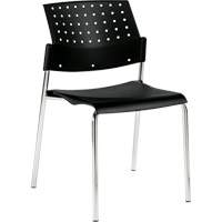 Armless Stacking Chair, Plastic, 33" High, 300 lbs. Capacity, Black Equipex