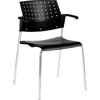 Stacking Chairs, Plastic, 33" High, 300 lbs. Capacity, Black Equipex