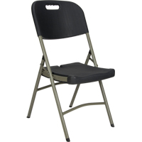 Chaise pliante, Poly&eacute;thyl&egrave;ne, Noir, Capacit&eacute; 350 lb Equipex