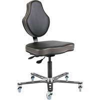 Chaise ergonomique &agrave; inclinaison r&eacute;glable Vega, Mobile, Ajustable, Vinyle Si&egrave;ge, Noir/gris Equipex