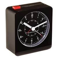 R&eacute;veille-matin de bureau, Analogique, &agrave; piles, 3,5" la x 1,5" p x 3,75" h, Noir Equipex