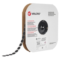 Attache Velcoin, Boucle, 3/4" dia., Adh&eacute;sif, Noir Equipex