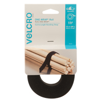 Ruban d'attaches One-Wrap, Boucle et crochet, 12' x 3/4", Auto-aggripant, Noir Equipex