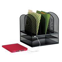 Organisateur de bureau avec alimentation USB Onyx Equipex
