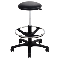 Tabouret &agrave; hauteur ajustable, &agrave; dessin, Ajustable, 22" - 32", Vinyle Si&egrave;ge, Noir Equipex