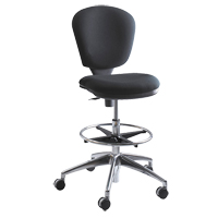 Chaise &agrave; hauteur ajustable Metro, Tissu, Noir, Capacit&eacute; 250 lb Equipex