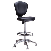 Chaise &agrave; hauteur ajustable Metro, Vinyle, Noir, Capacit&eacute; 250 lb Equipex