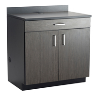 Modular Base Cabinet, Melamine, 39" H x 36" W x 25" D, Asian Night/Black Equipex