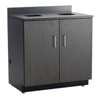 Modular Base Cabinet, Melamine, 39" H x 36" W x 25" D, Asian Night/Black Equipex