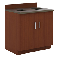 Modular Base Cabinet, Melamine, 39" H x 36" W x 25" D, Mahogany Equipex