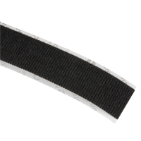 Ruban d'attaches &agrave; profil bas, Boucle, 25 vg x 1", Adh&eacute;sif, Noir Equipex