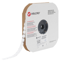 Attache Velcoin, Boucle, 3/4" dia., Adh&eacute;sif, Blanc Equipex
