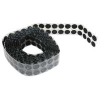 Attaches en jeton, Boucle et crochet, 3/4" dia., Adh&eacute;sif, Noir Equipex