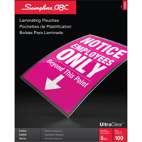 Pochettes lamin&eacute;es pour lettres Swingline UltraClear Equipex