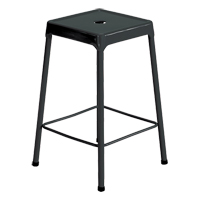 Tabouret en acier pour comptoir Safco, Stationnaire, Fixe, 25", Acier Si&egrave;ge, Noir Equipex