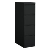 Vertical Filing Cabinet, Steel, 4 Drawers, 15-1/7" W x 25" D x 52" H, Black Equipex