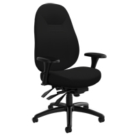 Chaise confortable &agrave; dos moyen, Polyester, Noir, Capacit&eacute; 300 lb Equipex