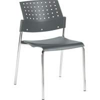 Chaises sans accoudoirs empilables, Plastique, Hauteur 33", Capacit&eacute; 300 lb, Gris Equipex