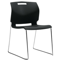 Chair, Plastic, 32-1/2" High, 300 lbs. Capacity, Black Equipex
