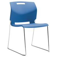 Chair, Plastic, 32-1/2" High, 300 lbs. Capacity, Blue Equipex