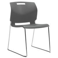 Chair, Plastic, 32-1/2" High, 300 lbs. Capacity, Grey Equipex