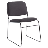 Armless Chair, Fabric, 30" High, 200 lbs. Capacity, Black Equipex