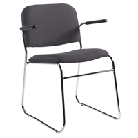 Chair, Fabric, 30" High, 200 lbs. Capacity, Black Equipex