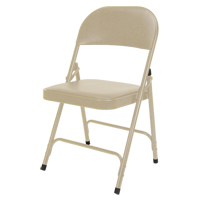 Chaise pliante rembourr&eacute;e en vinyle, Acier, Beige, Capacit&eacute; 300 lb Equipex