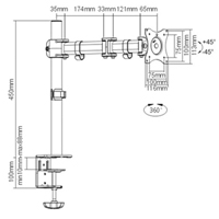 Bras pour moniteur ActivErgo Equipex