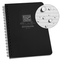 Carnet de notes de poche &agrave; spirale lat&eacute;rale, Couverture souple, Noir, 64 Pages, 4-5/8" , 7"  Equipex