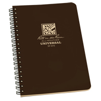 Carnet de notes de poche &agrave; spirale lat&eacute;rale, Couverture souple, Brun, 64 Pages, 4-5/8" , 7"  Equipex