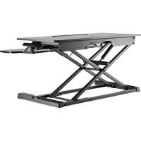 Poste de travail assis-debout Goya, Mod&egrave;le de bureau, 22" h x 31-1/2" la x 24" p, Noir Equipex