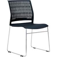 Activ Series Stacking Chairs, Polypropylene, 32-3/8" High, 275 lbs. Capacity, Black Equipex