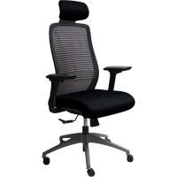 Era Series Adjustable Office Chair with Headrest, Fabric/Mesh, Black, 275 lbs. Capacity Equipex