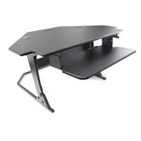 Poste de travail assise/debout pour bureau de coin Goya, Mod&egrave;le de bureau, 20" h x 42" la x 37-4/5" p, Noir Equipex