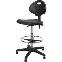 Tabouret robuste et ergonomique, Stationnaire, Ajustable, 39” - 48”, Polyur&eacute;thane Si&egrave;ge, Noir Equipex