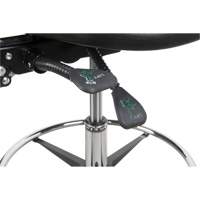 Heavy-Duty Ergonomic Stool, Mobile, Adjustable, 39" - 48", Polyurethane Seat, Black Equipex