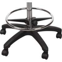 Heavy-Duty Ergonomic Stool, Mobile, Adjustable, 39" - 48", Polyurethane Seat, Black Equipex