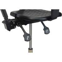 Tabouret ergonomique robuste avec accoudoirs r&eacute;glables, Stationnaire, Ajustable, 39" - 48", Polyur&eacute;thane Si&egrave;ge, Noir Equipex