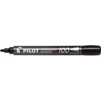 Pilot 100 Permanent Marker, Bullet, Black Equipex