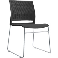 Stacking Chairs, Polypropylene, 32-3/8" High, 250 lbs. Capacity, Black Equipex