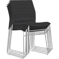 Stacking Chairs, Polypropylene, 32-3/8" High, 250 lbs. Capacity, Black Equipex