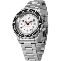 Grande montre automatique de plong&eacute;e &eacute;dition arctique GSAR avec bracelet en acier inoxydable, Num&eacute;rique, &agrave; piles, 41 mm, Argent Equipex